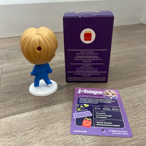 McDonald's Tiny Tan J-Hope Figure in Blue Outfit - Picture 2 of 2